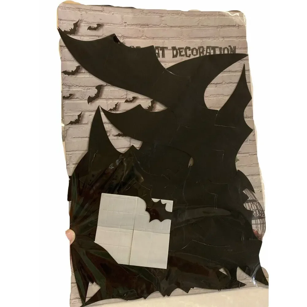 Halloween 3D Bats and Spider Decorations 4 Packs Multiple Sizes PVC Scary Bat